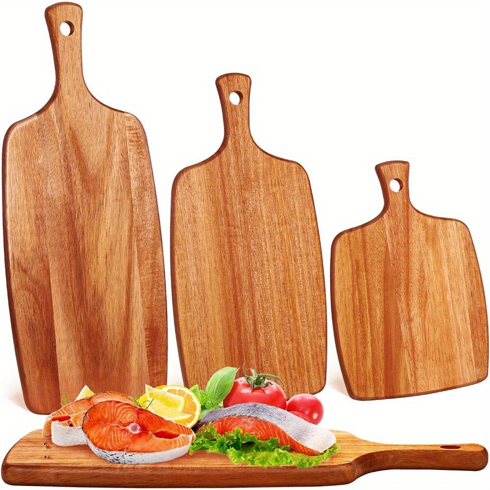 High-Quality Wooden Cutting Board - Ideal for Cheese, Fruits, and Camping Trips - Sturdy Kitchen and Dining Necessity