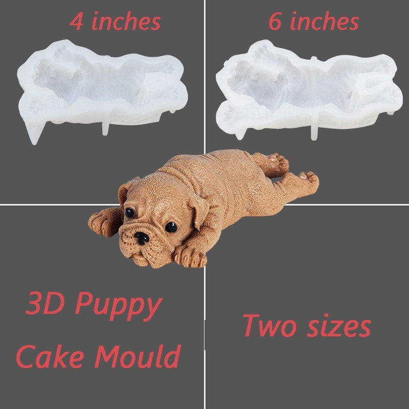 Silicone Mold for Cute Dog-Shaped Mousse Cake, 3D Shar Pei Mold for Ice Cream and Pudding, Perfect for Chilling and Decorating Fondant Bombs