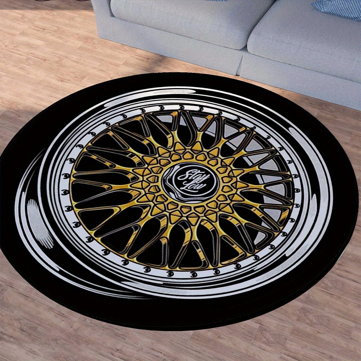 Upgrade your living space with the opulent Coastal Retrofit Round Mat. Crafted from 100% Crystal Velvet and featuring a luxurious 6mm thickness, this mat is both stylish and comfortable. The non-slip backing ensures stability, while the elegant Golden