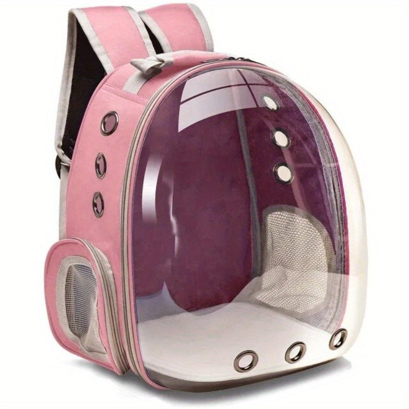 Compact cat carrier backpack with breathable design and secure zippered capsule for small pets, perfect for travel and outdoor activities.