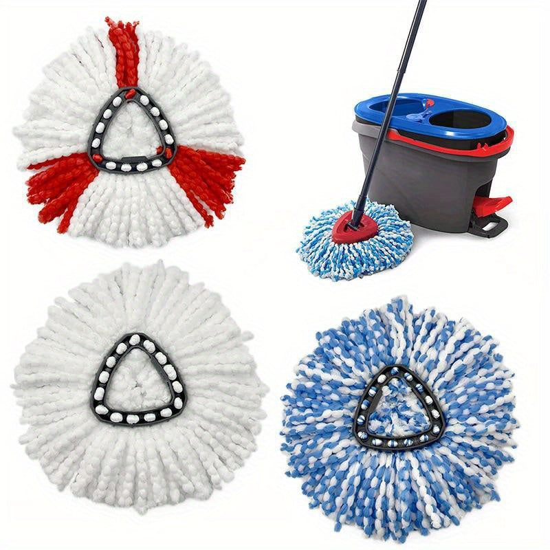 Get your floors sparkling clean with Vileda O-Cedar Spin Mop Refill Heads! These white microfiber pads are perfect for efficient floor cleaning in living rooms - no batteries needed.