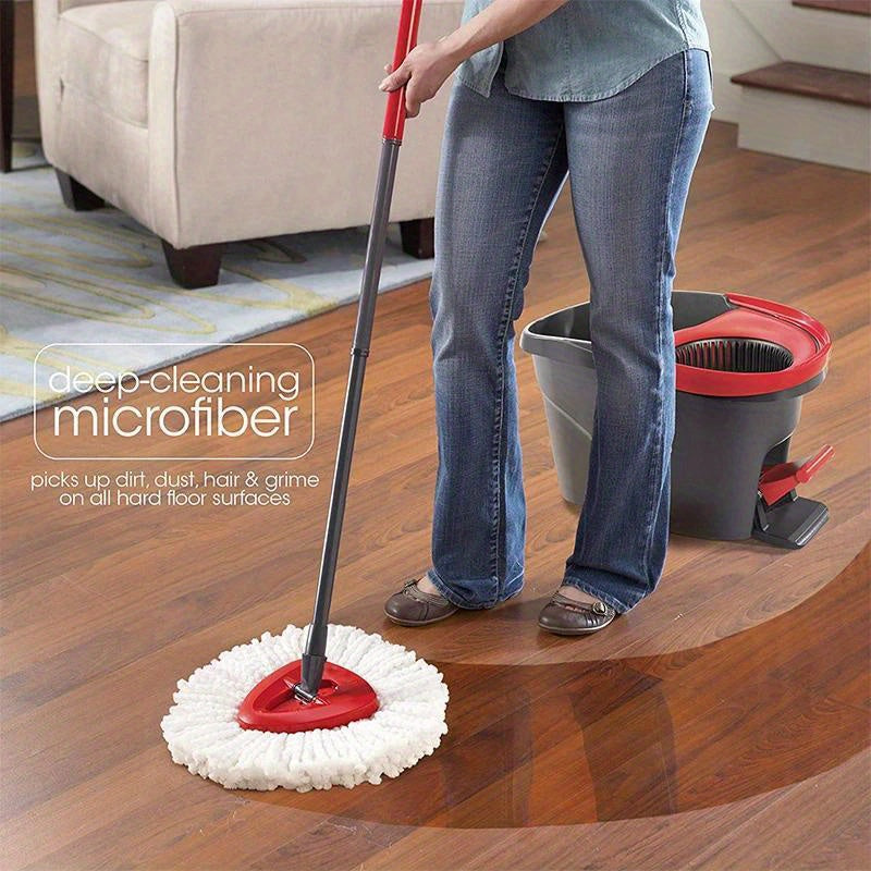 Get your floors sparkling clean with Vileda O-Cedar Spin Mop Refill Heads! These white microfiber pads are perfect for efficient floor cleaning in living rooms - no batteries needed.