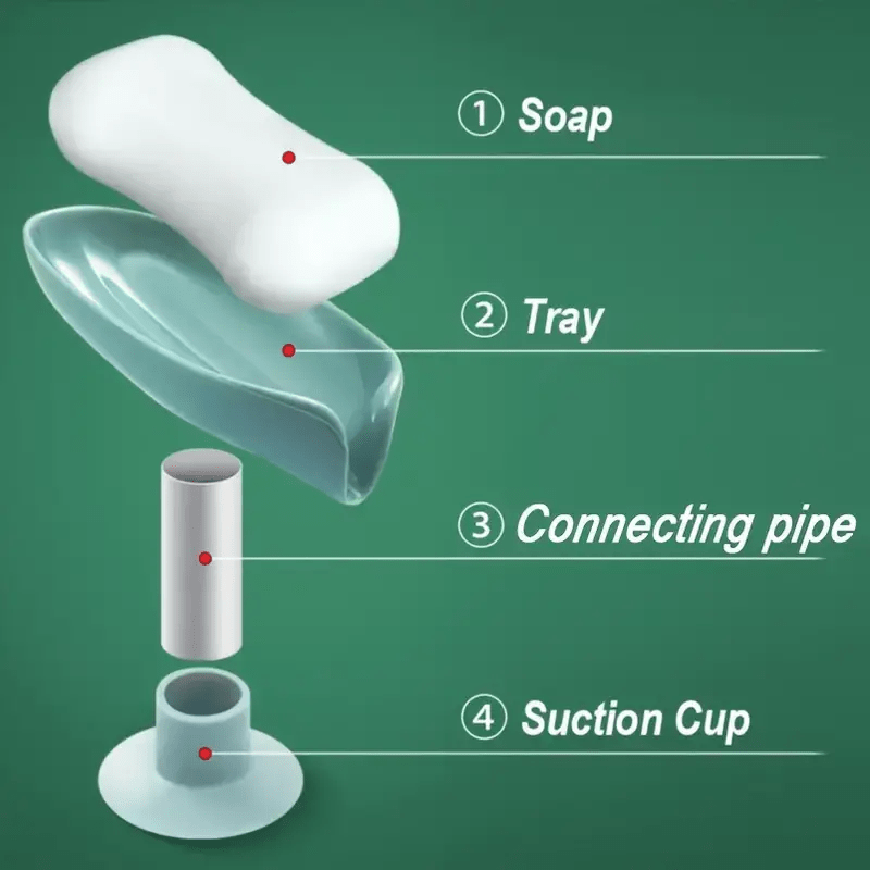 Luxury wall-mounted soap dish with suction cup.