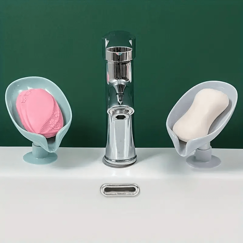 Luxury wall-mounted soap dish with suction cup.