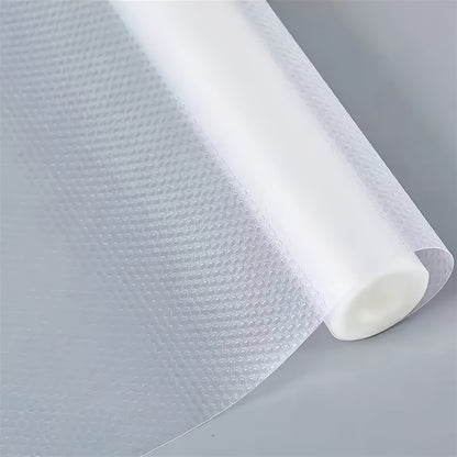 1 Roll of non-adhesive waterproof shelf liners for kitchen cabinets, shelves, and desks.