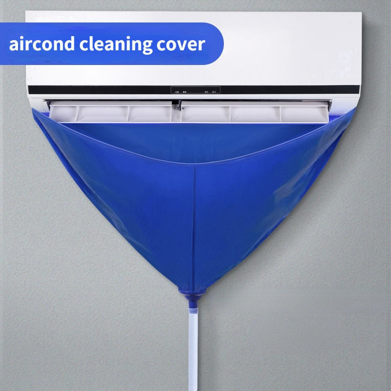 New air conditioner cleaning cover made of extra thick PVC material measuring 92.96cm, complete with a 280.42cm hose. Easy to install, no electricity required for use with heating and cooling systems.