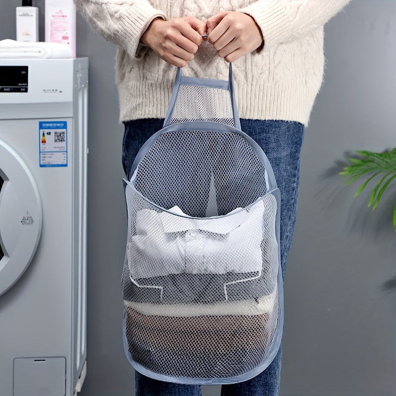 Convenient Foldable Laundry Hamper - Perfect for Small Spaces! Hang on Wall for Easy Storage in Bathroom, Bedroom, Living Room, or Dorm. A Versatile and Stylish Home Organization Solution for Laundry Needs