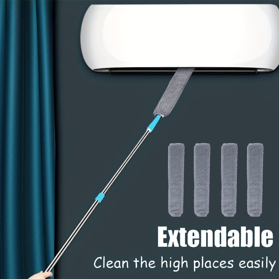 Microfiber Dusting Brush Set with Extendable Rod - Ideal for Cleaning Sofas, Beds, and Furniture Bottoms. Washable and Versatile, Suitable for Dry or Wet Use. No Batteries Needed - Perfect Dust Cleaner for Your Home.