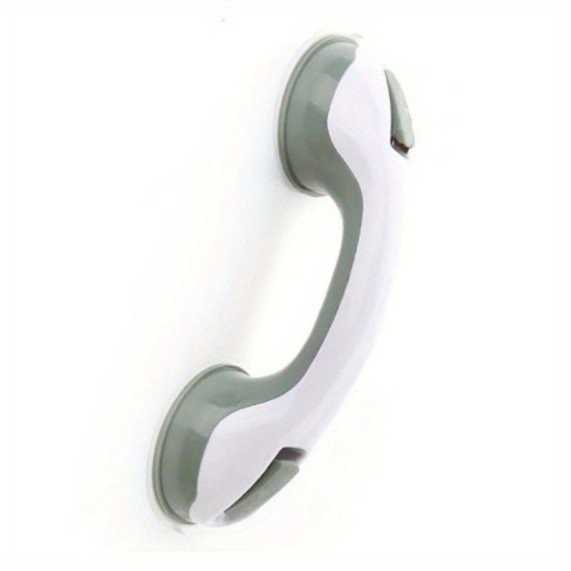 Simple-to-install bathroom handles with suction cups, perfect for pregnant women and the elderly. Made with a modern plastic/brass design.