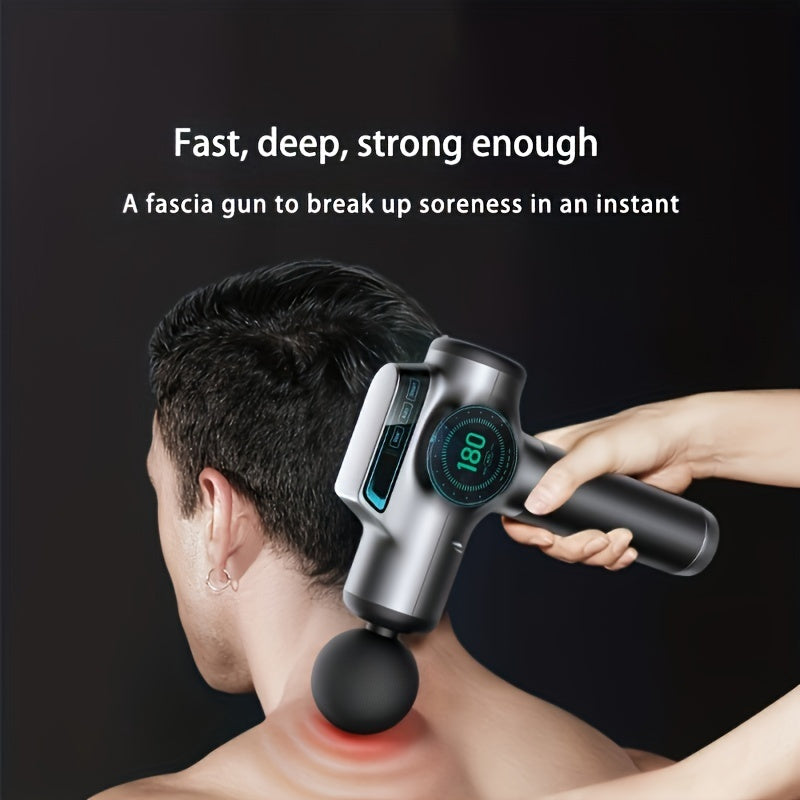 Massage Gun with LCD Display, 6 Attachments and Carrying Case for Muscle Relaxation and Slimming.