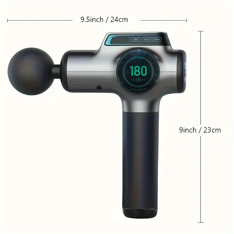 Massage Gun with LCD Display, 6 Attachments and Carrying Case for Muscle Relaxation and Slimming.