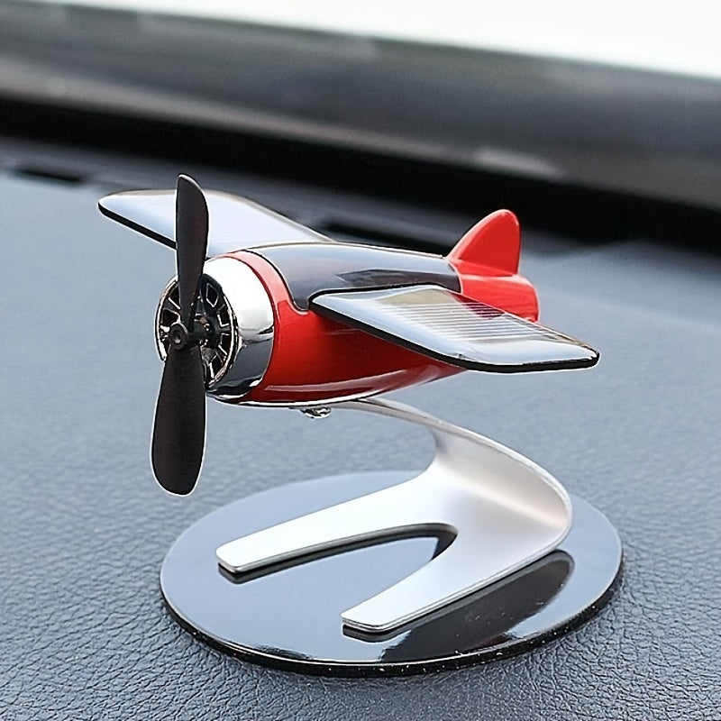 Premium solar powered rotating aircraft decorations ideal for car dashboard and interior decoration, gifts for car enthusiasts. Perfect Valentine's Day gift, can be used as aromatherapy