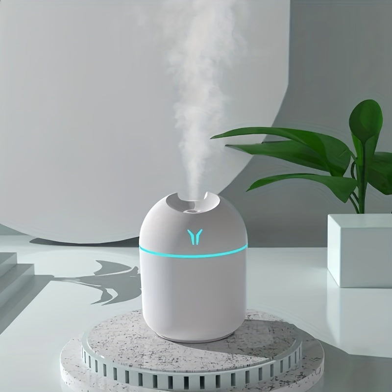 USB-powered humidifier & aroma diffuser with night light - ideal for home, car, and plant care, purifying air with cold mist.