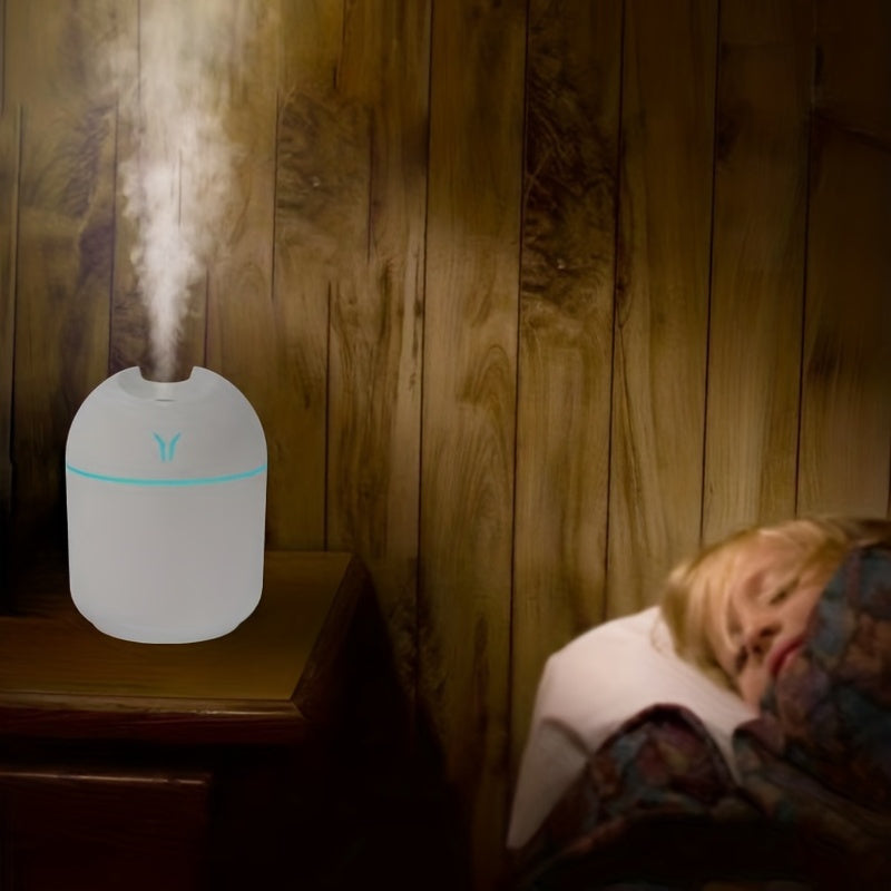 USB-powered humidifier & aroma diffuser with night light - ideal for home, car, and plant care, purifying air with cold mist.