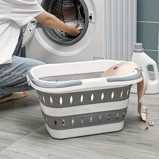 Spacious Wall-Mountable Laundry Hamper featuring Convenient Handles - Made with Sturdy Plastic, Ideal for Bathroom & Bedroom Organization, Rectangular Design, Laundry Baskets for Saving Space