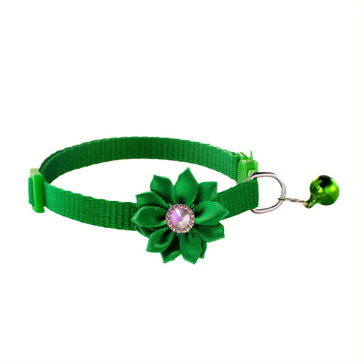 12 Sunflower Pet Collars with Bells - Adjustable Polyester Neckwear for Dogs and Cats