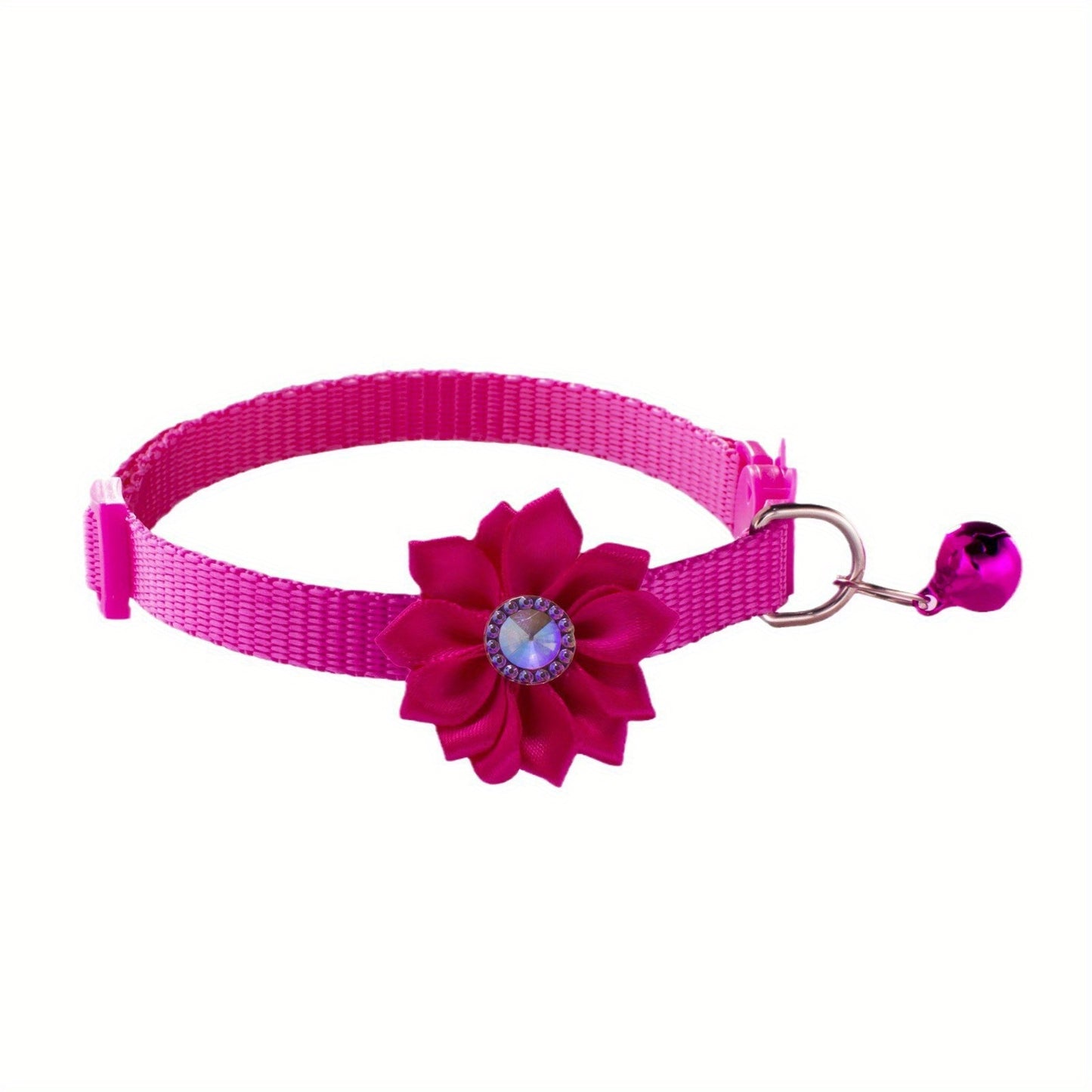 12 Sunflower Pet Collars with Bells - Adjustable Polyester Neckwear for Dogs and Cats