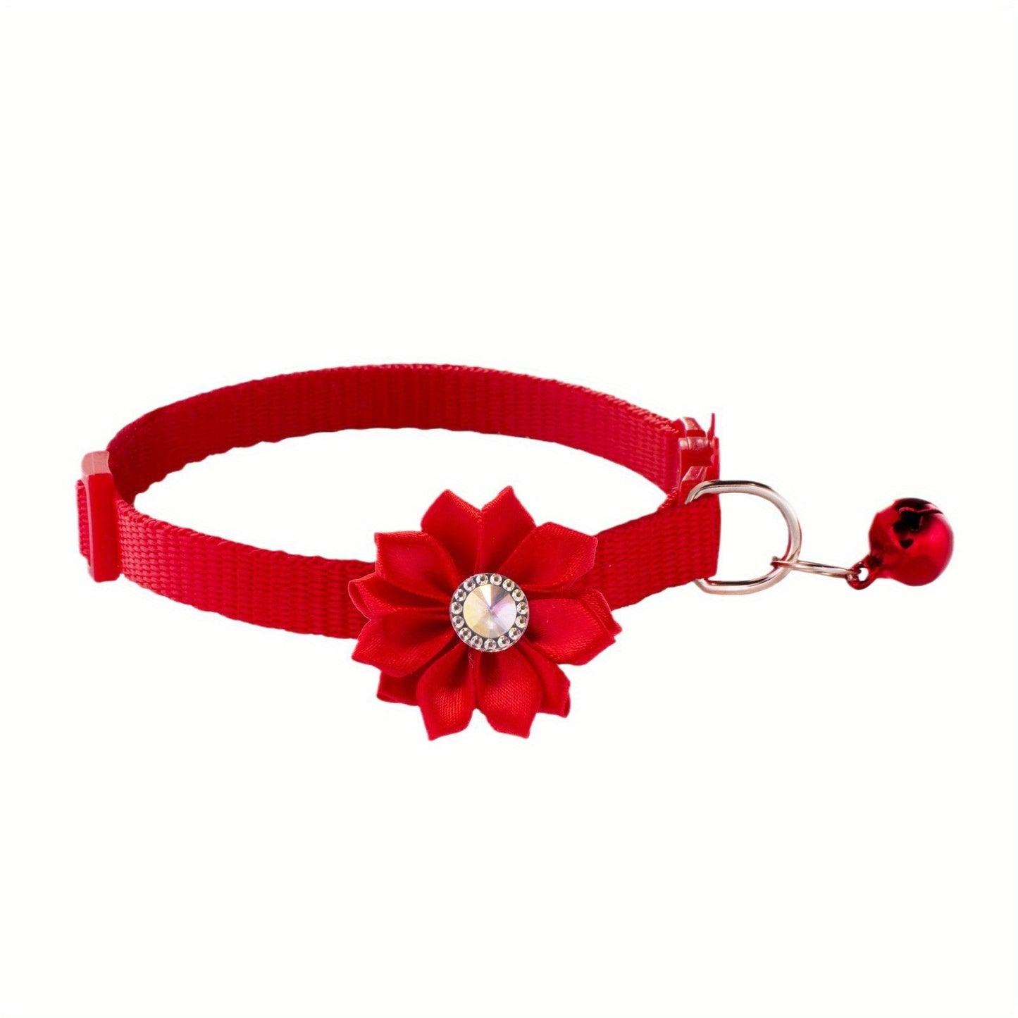 12 Sunflower Pet Collars with Bells - Adjustable Polyester Neckwear for Dogs and Cats