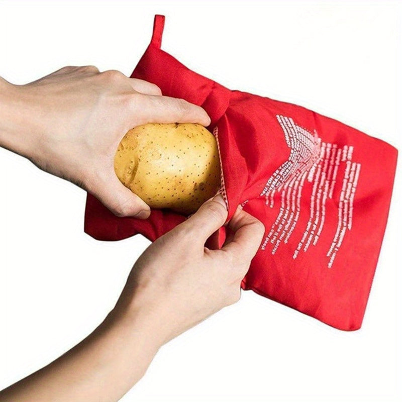 Potato Express Reusable Microwave Cooker Bag - Multi-layer Food Safe Pouch for Cooking Potatoes, Sweet Potatoes, Corn - No Electricity Required, Simple to Clean