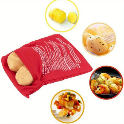 Potato Express Reusable Microwave Cooker Bag - Multi-layer Food Safe Pouch for Cooking Potatoes, Sweet Potatoes, Corn - No Electricity Required, Simple to Clean