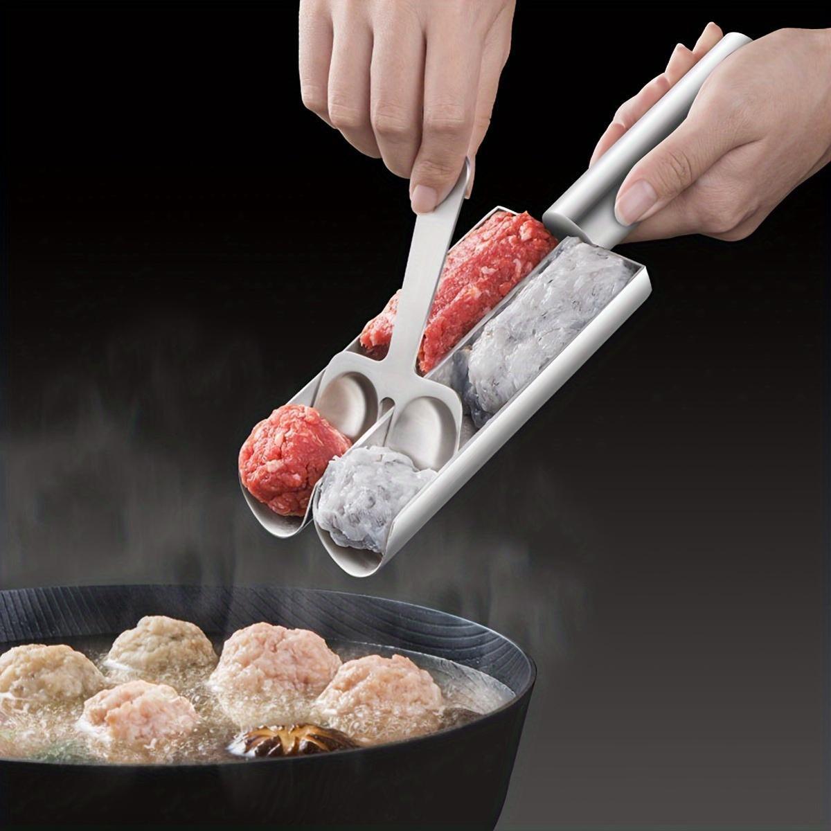 Set of Meatball & Falafel Maker Tools Made of Stainless Steel - Non-Stick Kitchen Utensil for Creating Perfectly Shaped Meatballs, Dough, and Sorbet Rice Balls