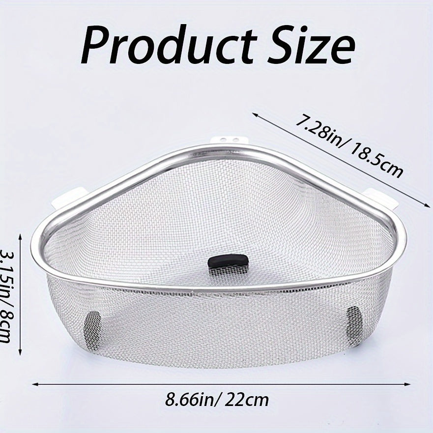 [Top Pick] Stainless Steel Sink Basket - Kitchen Drain Shelf with Strainers - Sink Storage Holder (1 piece)