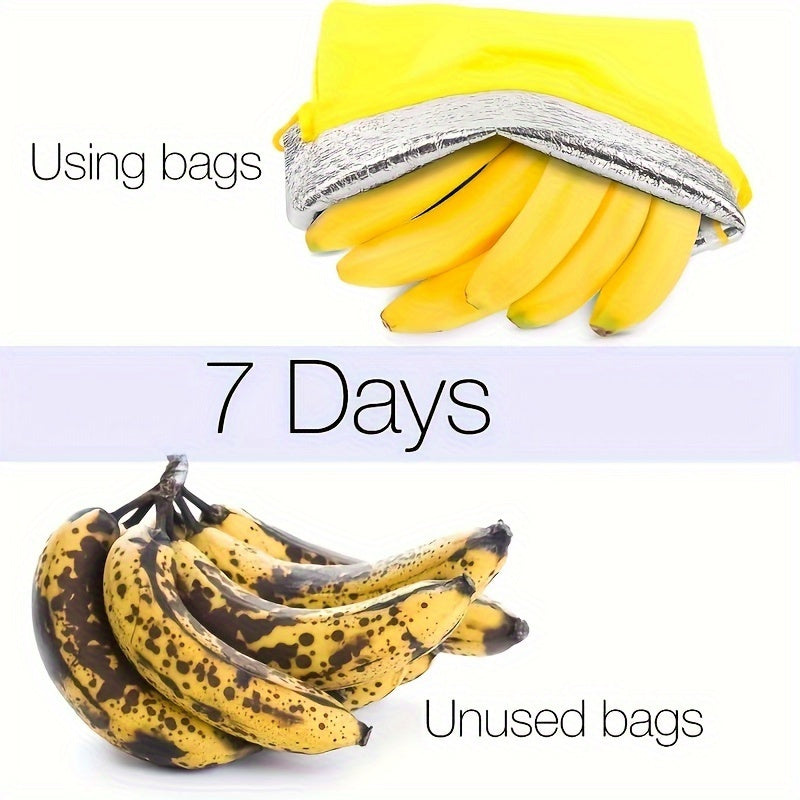 Keep your bananas fresh for a week with this high-capacity storage bag made from food-grade nylon, featuring a durable aluminum closure and double stitching for extra strength.