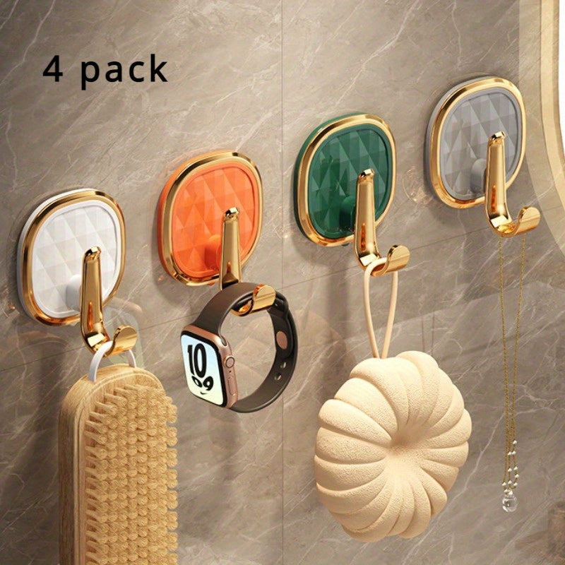 No-trace adhesive hooks for hanging schoolbags, clothes, keys, and kitchen items.