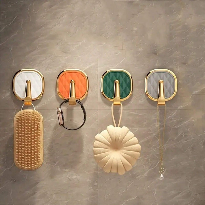 No-trace adhesive hooks for hanging schoolbags, clothes, keys, and kitchen items.