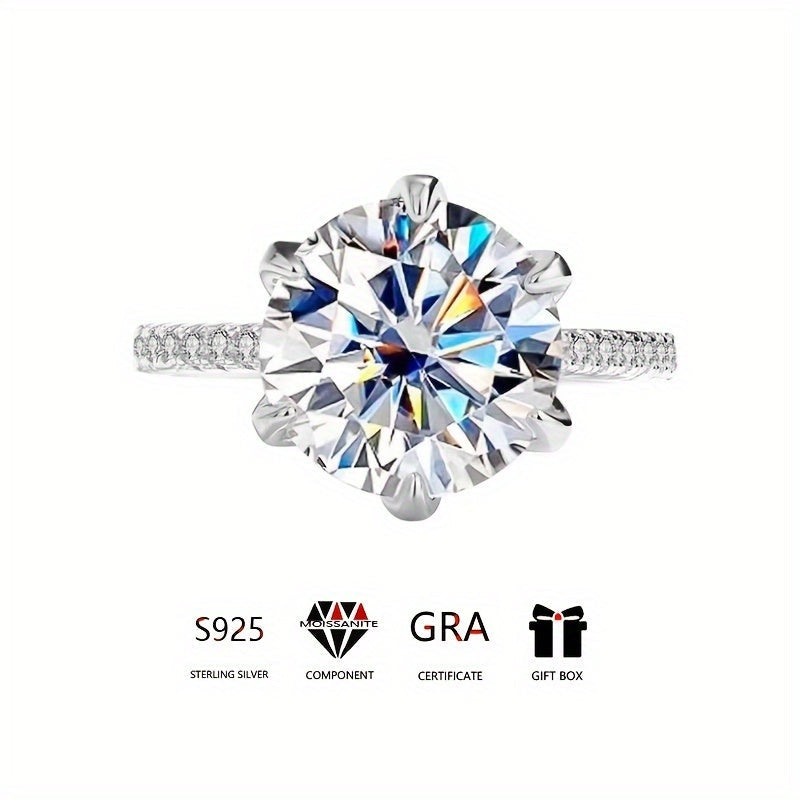 Customize your own 5/10ct Moissanite Ring with 925 Sterling Silver and 18K Golden Plating. This elegant piece features a bohemian and minimalist design, making it perfect for evening parties and weddings. Comes with a certificate of authenticity and a