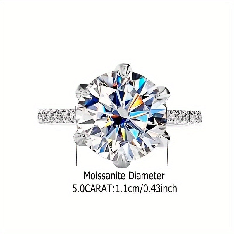 Customize your own 5/10ct Moissanite Ring with 925 Sterling Silver and 18K Golden Plating. This elegant piece features a bohemian and minimalist design, making it perfect for evening parties and weddings. Comes with a certificate of authenticity and a