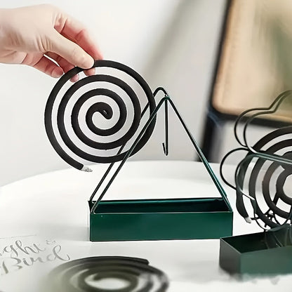 Stylish Nordic-Inspired Mosquito Coil Holder - Sleek Iron Design, Resistant to Fire and Dust, Ideal for Enhancing Home Decor