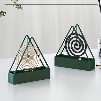 Stylish Nordic-Inspired Mosquito Coil Holder - Sleek Iron Design, Resistant to Fire and Dust, Ideal for Enhancing Home Decor