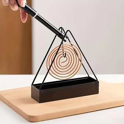 Stylish Nordic-Inspired Mosquito Coil Holder - Sleek Iron Design, Resistant to Fire and Dust, Ideal for Enhancing Home Decor