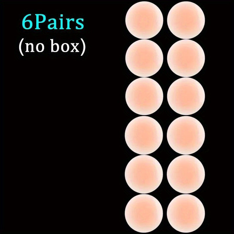 12pcs Silicone Nipple Covers for Women - Reusable Breast Petals Lift, Invisible Bra Pasties with Adhesive Pads