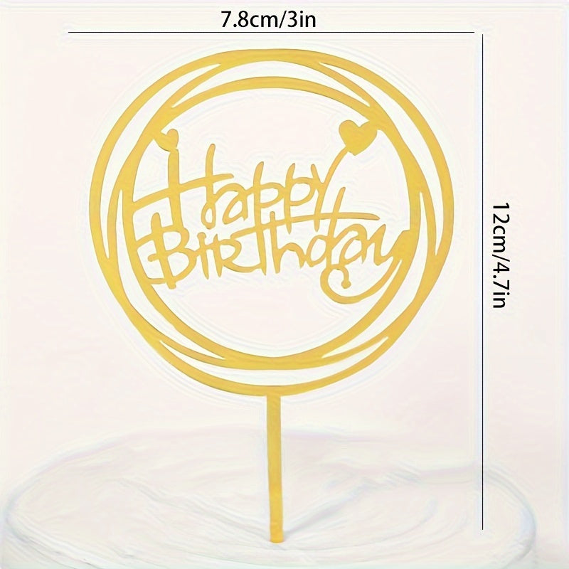 10 Happy Birthday Acrylic Cake Toppers - Great for Party Decor, No Batteries Needed, LATTBY