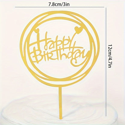 10 Happy Birthday Acrylic Cake Toppers - Great for Party Decor, No Batteries Needed, LATTBY