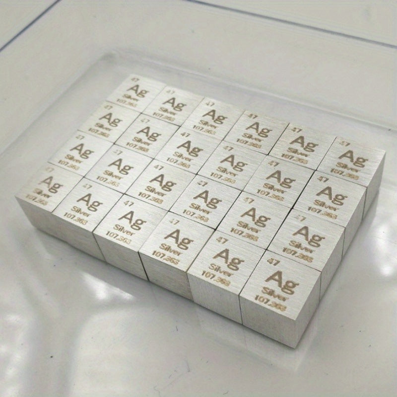 Silver Density Cube 10mm, 99.99% Pure Ag - Chemistry Teaching Specimen