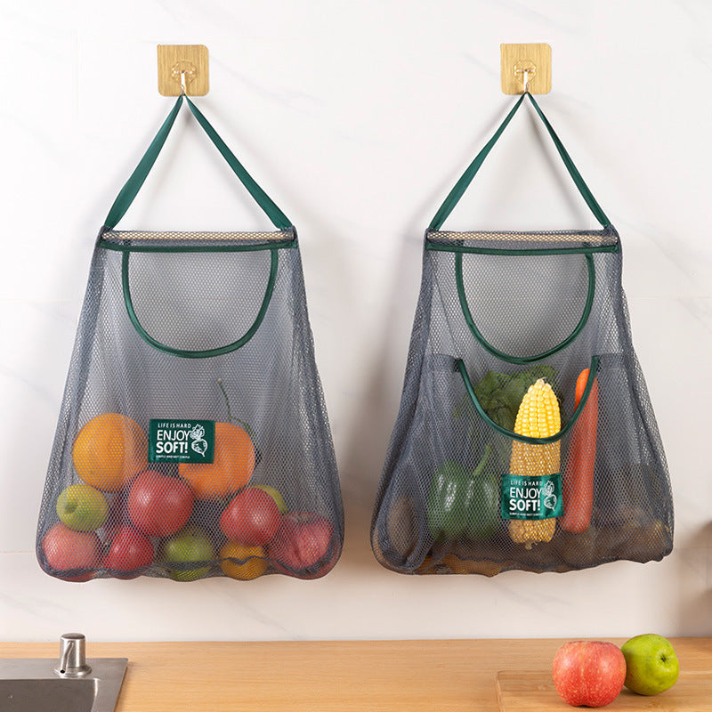 Flexible Mesh Bag for Kitchen Storage - Convenient Wall-Mounted Organizer for Fruits, Vegetables & More | Maximizes Space in Your Kitchen