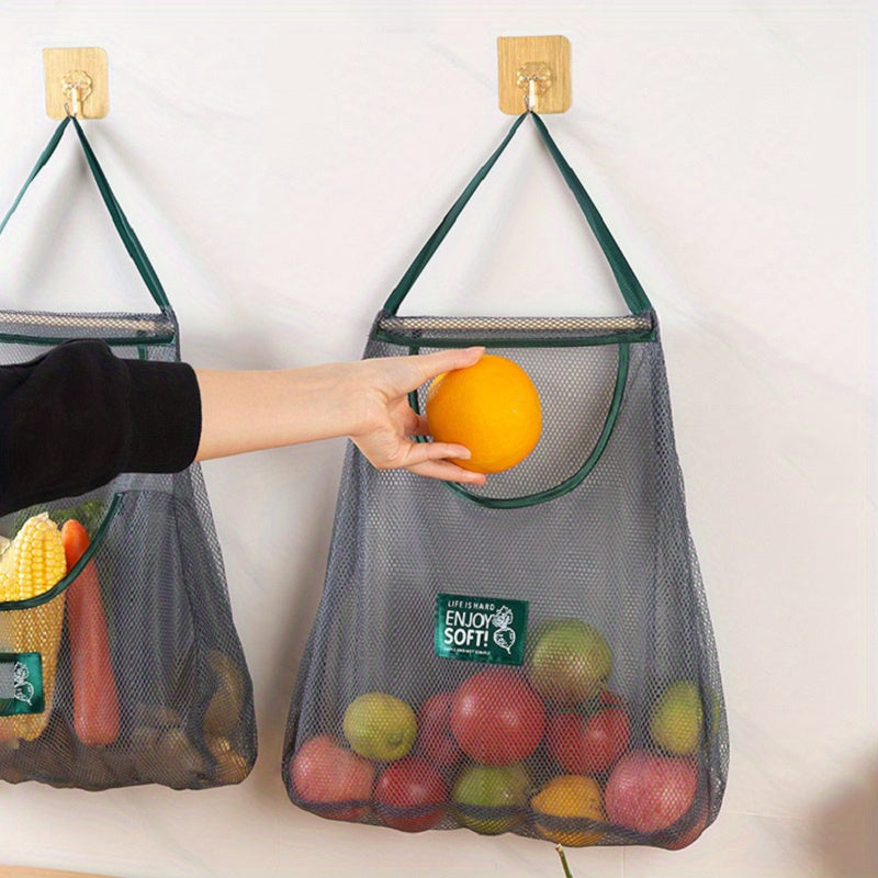 Flexible Mesh Bag for Kitchen Storage - Convenient Wall-Mounted Organizer for Fruits, Vegetables & More | Maximizes Space in Your Kitchen