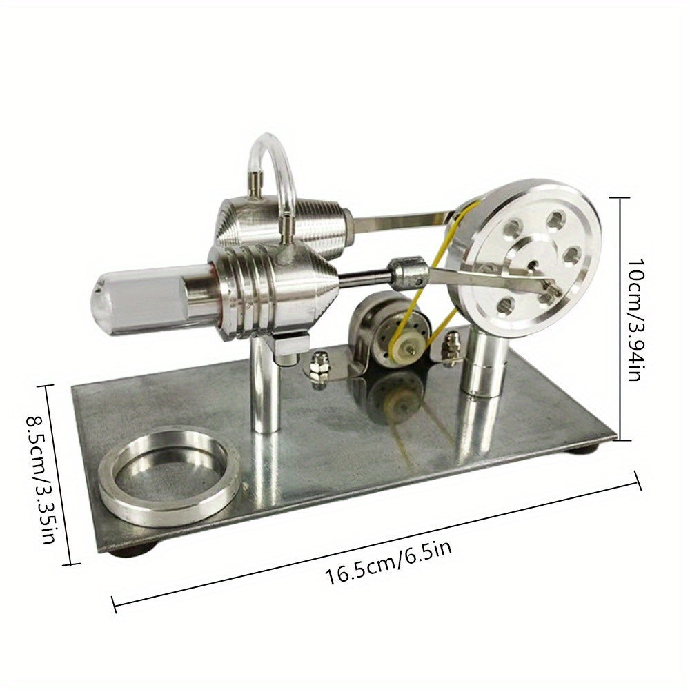 Aluminum Alloy Air Stirling Engine Alternator - Educational model for teaching and collecting.