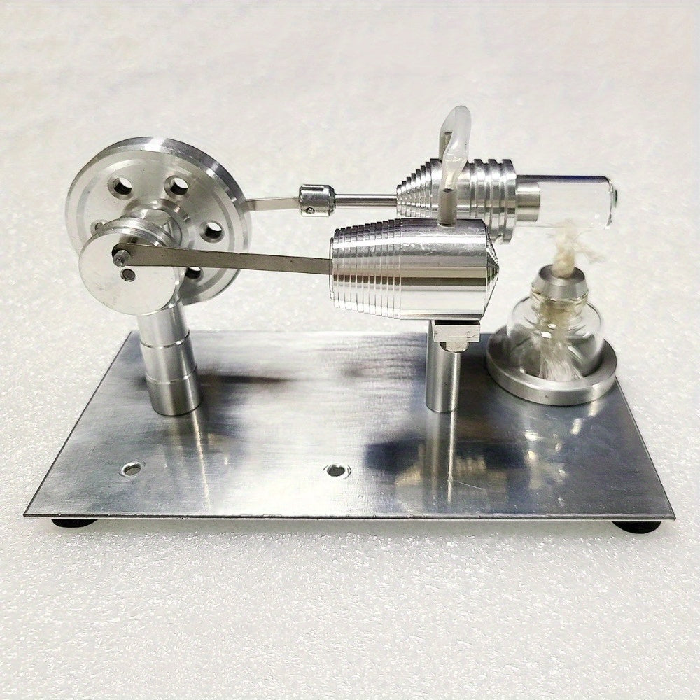 Aluminum Alloy Air Stirling Engine Alternator - Educational model for teaching and collecting.