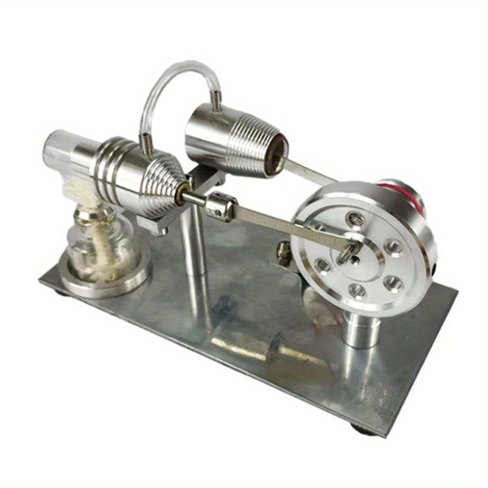 Aluminum Alloy Air Stirling Engine Alternator - Educational model for teaching and collecting.