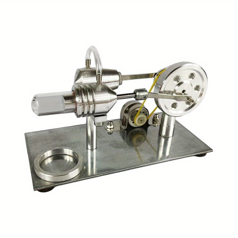 Aluminum Alloy Air Stirling Engine Alternator - Educational model for teaching and collecting.