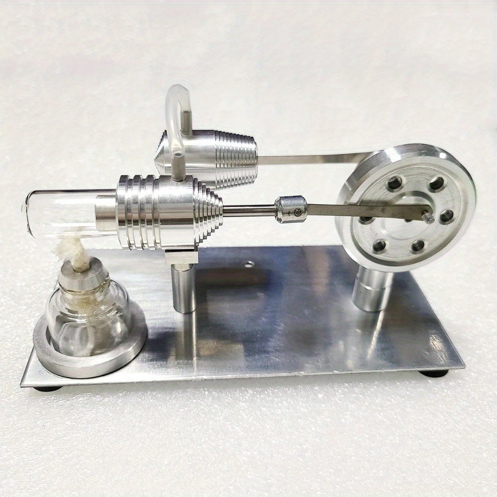 Aluminum Alloy Air Stirling Engine Alternator - Educational model for teaching and collecting.