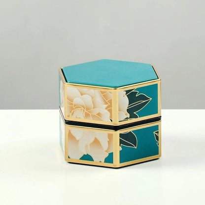 Tea Canister in Creative Hexagonal Design - Features Traditional Chinese Style, Food-Safe Materials, Portable & Compact Tea Storage Solution for Kitchen and Dining Needs. Ideal for Storing Tea Packs and Other Kitchen Accessories.