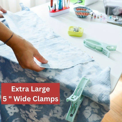 6 Extra Large Quilting Clamps for Sewing, Binding, and Crafting Projects - Keep Fabric Secure with 12.7 cm Wide Opening - Perfect for Clothes Pins