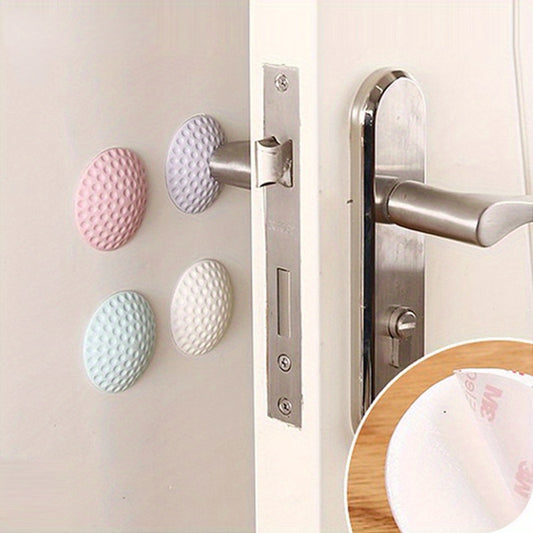 4 Silent Door Stopper Pads: Rubber Wall Protectors for Kitchen & Home Decor with Scratch-Free Design.