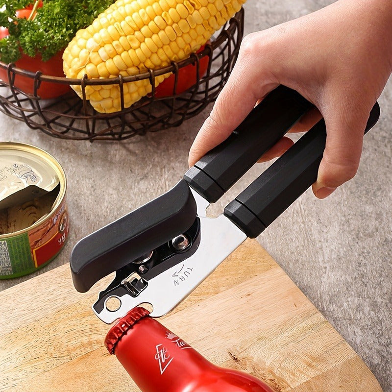 Powerful 3-in-1 Can Opener - Versatile Jar & Bottle Opener for Those with Weak Hands or Seniors - Perfect for Home, Kitchen, and Restaurant - Must-Have Kitchen Tool