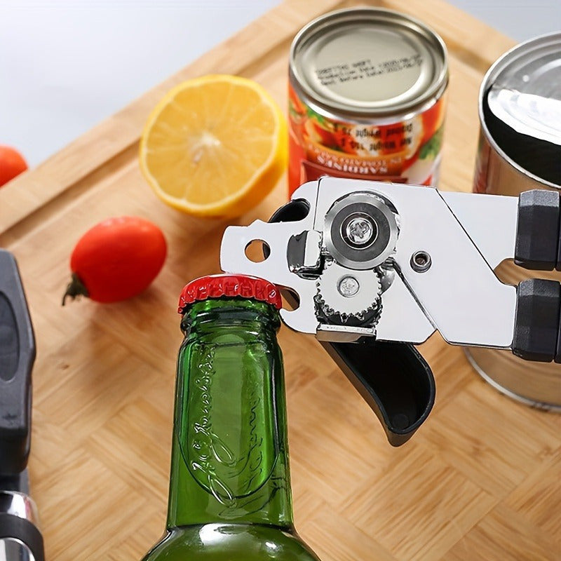 Powerful 3-in-1 Can Opener - Versatile Jar & Bottle Opener for Those with Weak Hands or Seniors - Perfect for Home, Kitchen, and Restaurant - Must-Have Kitchen Tool